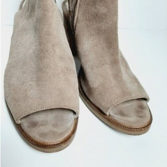 BOS. & CO. Celeste Peep-Toe Ankle Boots Heels Chunky Heel Genuine Suede Sz 9 - Picture 5 of 11